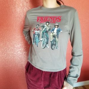 Stranger Things long sleeve cropped shirt